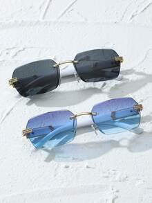 1/2件装塑料和金属精致简约复古男士时尚眼镜，适合热带海滩度假、钓鱼、高尔夫等户外休闲活动，可作为配饰。