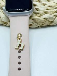 1 Peça Pingente de Letra do Alfabeto Inglês de 26 com Diamantes Incrustados, Adequado para Decoração de Pulseira de Relógio de Silicone