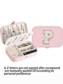 1个便携式旅行首饰盒，女士首饰收纳盒，拉链首饰收纳盒，家用首饰收纳盒，优雅的耳环、首饰、戒指、项链、手镯收纳盒，返校季礼物，难忘的节日礼物，伴娘礼物，旅行必备，双层迷你展示收纳盒，母亲节礼物 - 米色 - 查看 22