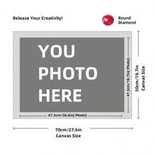 Customizable 11.8"X15.7" Diamond Painting Kit, Personalized Santa Claus Photo Art, Square & Round Acrylic Rhinestones, DIY Home Wall Decor, Unique Gift Idea - Multicolor - View 109