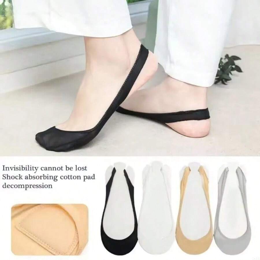 1 Pair High Heel Invisible Socks, Breathable Sweat-Absorbing Forefoot Pads, Versatile Soft Bottom Shock-Absorbing High Elastic Comfortable Breathable Forefoot Pads - Multicolor - View 1