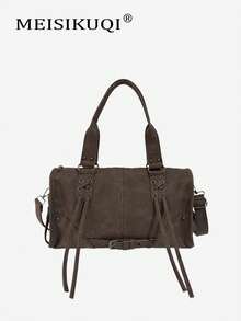 2025 New Vintage Fashionable Motorcycle Bag, Casual Versatile Shoulder Tote Bag, Large Capacity Commuter Handbag