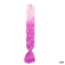 Extensiones de trenzas sintéticas de color ombre afro de 24 pulgadas de largo para mujeres, cabello Kanekalon