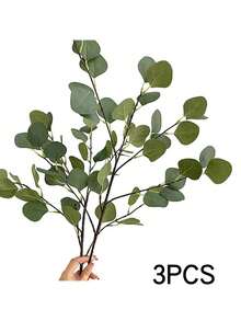 1 根 90 厘米仿真桉树枝 | 丝绸塑料绿植，适用于家居/婚礼/派对装饰，是情人节送给女性和母亲的完美礼物，也适合花园、园艺和野餐。 - 綠色 - 查看 12