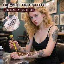 海娜纹身膏，棕黑色临时海娜纹身膏，半永久海娜纹身膏，防水身体海娜纹身膏 - 彩色 - 查看 3