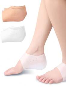 Plantillas de silicona para aumentar la altura - Invisibles, cojín suave y amortiguador, plantillas de confort biónico, plantillas medias para hombres y mujeres en negro, plantillas medias de talón de silicona el viernes