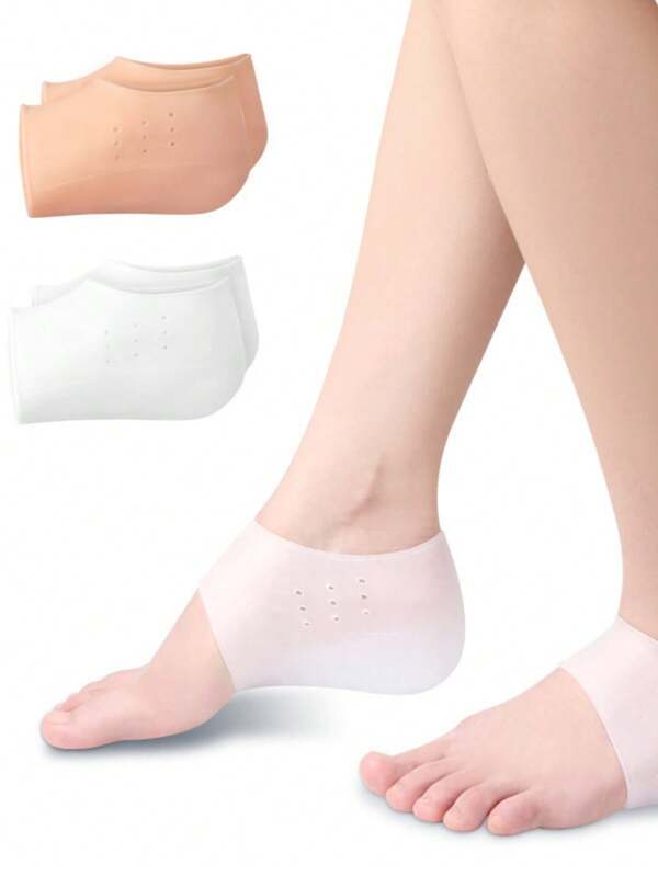 Plantillas de silicona para aumentar la altura - Invisibles, cojín suave y amortiguador, plantillas de confort biónico, plantillas medias para hombres y mujeres en negro, plantillas medias de talón de silicona el viernes