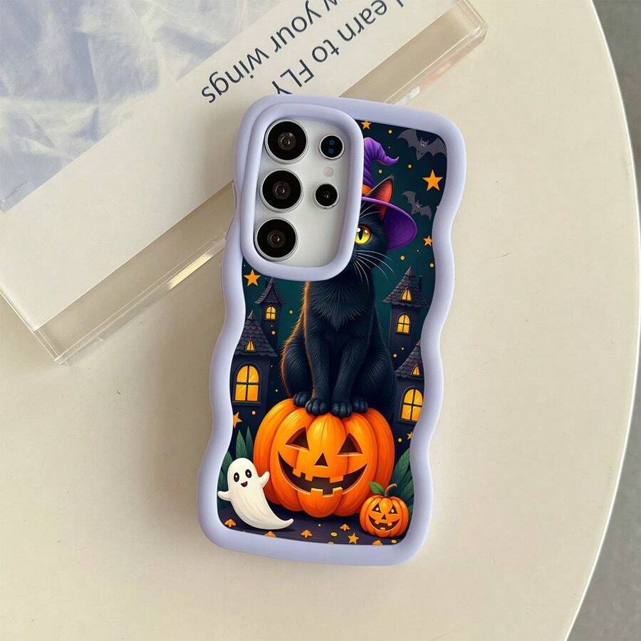 Halloween Black Cat Pumpkin Ghost  17 Pro Max Case Lightweight Shock-Resistant Anti-Yellowing Compatible with  16 15 Plus 14 13 12 XR XS X