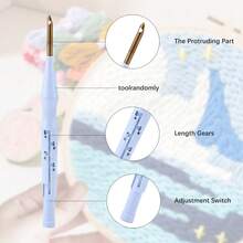 1 Set DIY Floral Punch Embroidery Kit, Suitable For Beginners, Simple Patterns, Includes Embroidery Hoop, Punch Needle And Other Starter Materials, Can Be Used For DIY Gifts And Home Decor, Size: 7.87*7.87 Inches - Multicolor - View 6