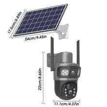 4K Security Cameras Wireless Outdoor, 5G/2.4G WiFi CCTV Cameras For Home Security Solar Power With Dual Lens,Battery Powered PIR Motion Detection,Color Night Vision,2-Way Audio,IP65 Waterproof,No Subscription Fee - 黑色 - 查看 2