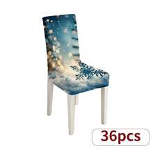 1 Piece/4/6/8/36 Modern And Minimalist Christmas Chair Cover, Dustproof, Removable, Washable, Stain Resistant, Waterproof, Stretchable, With Christmas Gingerbread Man, Lighting, And Snowflake Patterns. The Seasonal Table And Chair Set Measuring 17.7 X 23.6 Inches Can Be Used For Decoration, Banquet Decoration, Home Decoration, Christmas Decoration, And Party Supplies