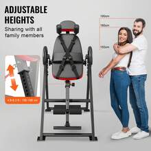 Inversion Table, 300 Lbs Capacity Heavy Duty Inversion Table, Decompression Back Stretcher Machine, Strength Training Equipment With Headrest, Ankle Lock, Adjustable Protective Belt, Red/Black - Red - View 5