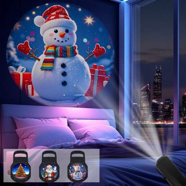 Luce di proiezione LED rotante a 360°, pupazzo di neve, Babbo Natale e albero di Natale - alimentato tramite USB, adatto per camera da lcasa, home theater, decorazione per compleanni e vacanze, regalo perfeOgnissantialloween, Ringraziamento, Natale e inverno, conto alla rovescia di Natale, decorazione stagionale, display dinamico, lampada rotante, proiettore durevole, proiettore per vacanze, organizzatore di feste
