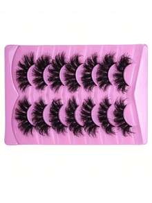 7 par kręconych rzęs w kształcie litery D, w stylu rosyjskim, efekt naturalny i puszysty, sztuczne rzęsy z norek, gęste i długie, efekt podkreślenia lisie oko, sztuczne rzęsy