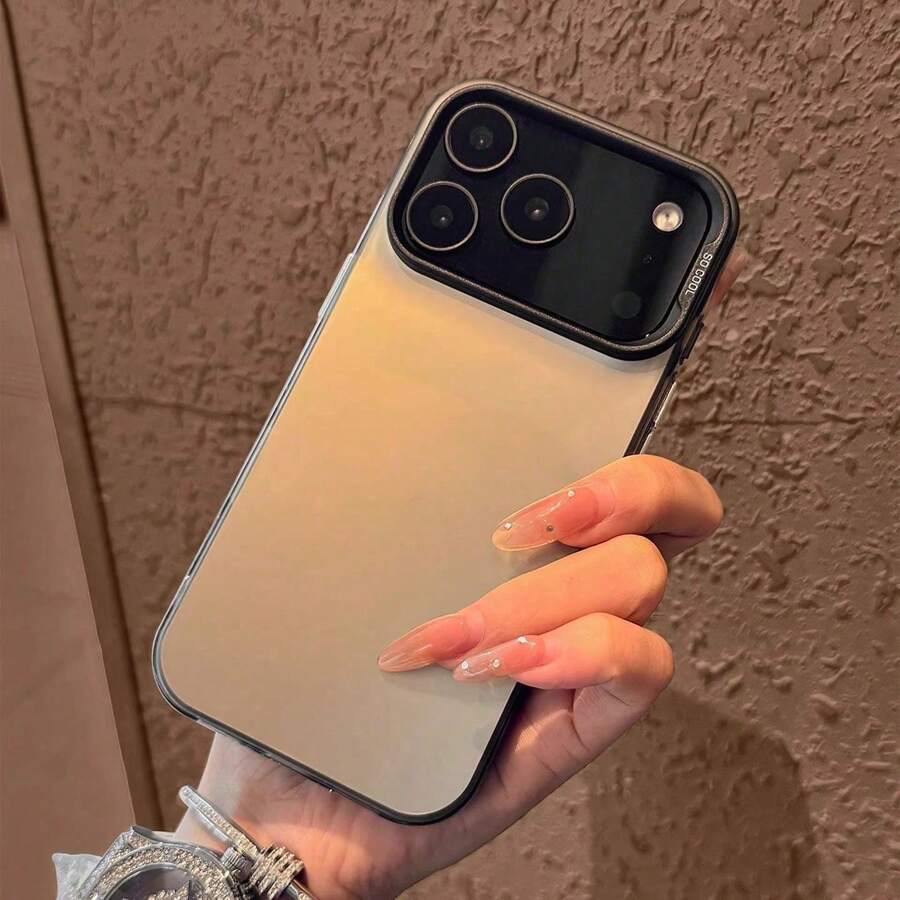 Funda de teléfono sencilla y lujosa, material PET+TPU con función de protección a prueba de golpes, Compatible con iPhone 17, 17air, 17promax, 17pro, 16, 16pro, 16promax, 16plus, 15, 15promax, 15pro, 15plus, 14, 14pro, 14promax, 14plus, 13, 13pro, 13promax, 12, 12promax, 12pro, 11, 11prom ax, 11 Pro - CY negro transparente - Ver 1