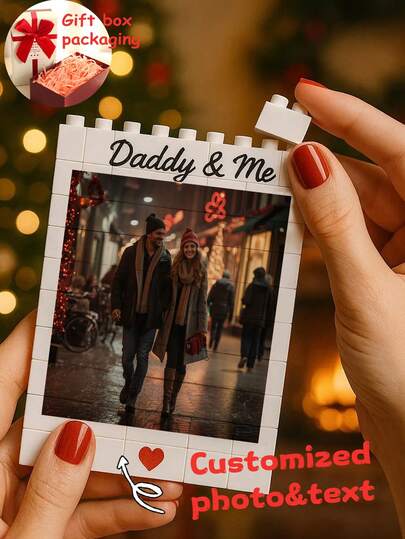 1pc S/M/L White Building Block Custom Photo Building Block Toy, Thoughtful Gift, Custom Text, Desktop Decoration, Custom Cute Gift, Decoration, Meaningful Gift, Commemorative Gift, Custom Text, Special Gift, Holiday Decoration, Kitchen, Romantic Love Gift For Boyfriend And Girlfriend, Father/Mother Gift, Couple/Couple/Best Friend Gift, Room Decoration Night, Surprise Gift, Beautiful Accessories, Romantic Gift, Customized Block Toys & Puzzles, Easy Comfort