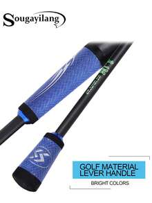 SOUGAYILANG Cần câu cá lóc xanh 4 khúc, cần câu máy bằng sợi carbon 1.8m/2.1m/2.4m với khoen gốm, tay cầm EVA và đế gắn máy câu ABS, phù hợp cho người mới bắt đầu. - Màu xanh lam - Xem 7