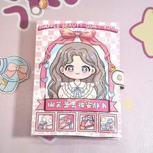 DIY Nail Salon Sticker Toy, Children's Handmade Craft Book, Quiet Cutting Book, Non-Finished Gift, Simulated Nail Salon Scene - Beige - View 14