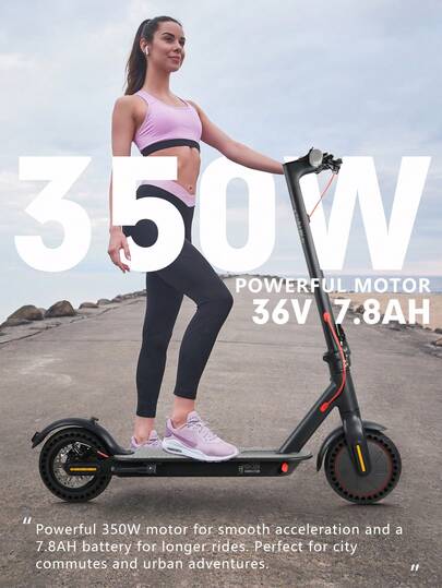 Mankeel Patinete eléctrico plegable para adultos y adolescentes, motor de 350 W, autonomía de 32 km, 24 km/h, 3 velocidades, sistema de doble freno, neumáticos sólidos de 21,6 cm, control por aplicación, ideal para desplazamientos, viajes al aire libre, regalo.