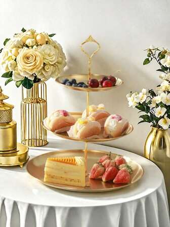 1set/1pc-3/2 Layer Dessert Rack, Metal Cake Rack Is Suitable For Donuts, Fruits, Holiday Decorations And Birthday Parties. , And Healthy. Multi-Combination, Suitable For Various Scenes, Suitable For Personal Use Or Entertaining Guests.