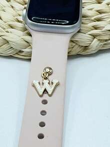 1pc Diamond Encrusted 26 English Letter Charm, Suitable For Silicone Watch Band Decoration - one-size - View 68