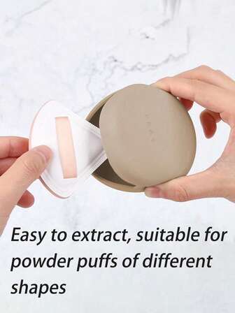 1pc Coffee Color Makeup Sponge Protector Case, Travel Friendly Breathable Dust-Proof Portable Makeup Sponge Storage Box, Suitable For Various Makeup Sponge Shapes