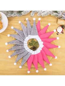 10 piezas Decoraciones Navideñas, Gorros Navideños, Gorros de Tela No Tejida, Set de Cubiertos con Gorro Navideño, Decoración de Botella de Vino Navideña, Navidad