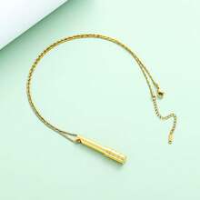 nuevo-2025Yinplsmemory - Collar de urna de barra cilíndrica para cenizas, collar personalizado de cenizas, collar de recuerdo de un ser querido - Oro - Ver 7