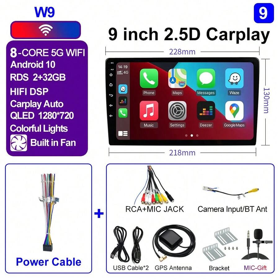 CAIXI 7/9/10 pulgadas 2din Android auto Caplay inalámbrico GPS Radio de coche Multimedia estéreo para  Nissan  Kia - 9 WIFI 8 NÚCLEOS (2-32)-0 - Ver 1