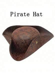 1pc Retro Pirate Hat, Triangular Pirate Hat, Suitable For Decorating Various Parties, Top Hat, Movie Costume Hat, Clown Hat, Irish Dance Costume, Etc. - Multicolor - View 12