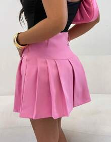 STARFASHIION Shorts Round Skirt Schoolgirl Summer Elegant /CARNIVAL/SUMMER2025 - 淺粉色 - 查看 2