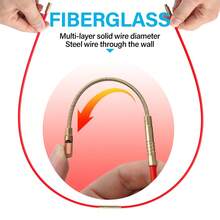 10Pcs 33/45CM Red Fiberglass Wire Cable Push Puller Running Rods Fish Pulling Kit Wall Electrical Wires With Hook Rods Tool