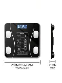 Balanza de peso bluetooth bluetooth electrónica, báscula inteligente digital de grasa corporal, modelo de vidrio templado con carga USB (color negro) - Negro - Ver 8