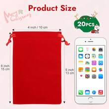 2025Shintop 20pcs Velvet Bags With Drawstrings, 4x6inch Gift Bags Black Velvet Jewelry Pouches For Dice Wedding Party Favor - Đỏ - Xem 2