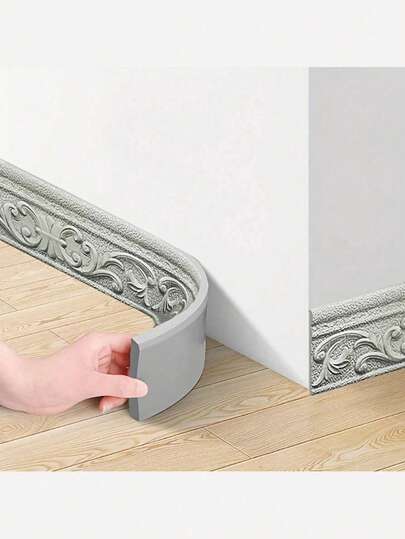 2 piezas Adhesivos de pared 3D estilo vintage, tiras decorativas, decoración de bordes de pared, patrones florales y geométricos elegantes, cinta de espuma 3D impermeable para decoración de bordes de pared, diseño floral 3D autoadhesivo, gran para el hogar y la oficina, hotel DIY, decoración de pared