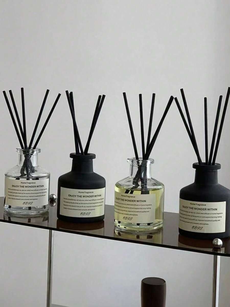 1 Set (1 Bottle Of Aromatherapy Oil + 4 Diffuser Sticks) Flameless Aromatherapy Oil Diffuser Set, Long-Lasting Fragrance, Suitable For Bedroom, Bathroom, Living Room, Etc. - Hương thơm hỗn hợp - Xem 1