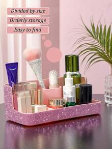 5-Fach Desktop Kosmetik Aufbewahrungsbox, Ins-Stil hochwertige Tischorganizer Box mit Fächern für Lippenstift, Pinsel, Make-up Utensilien, ABS Material, Geschenke für Frauen, Weihnachtsgeschenke, Geschenkideen für Frauen