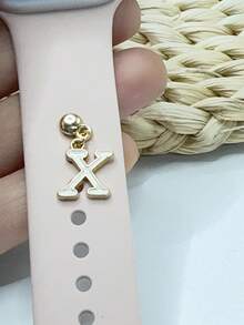 1pc Diamond Encrusted 26 English Letter Charm, Suitable For Silicone Watch Band Decoration - one-size - View 78