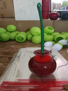 Cherry Toilet Brush Household Long Handle Soft Hair Toilet Brush Daily Creative Plastic Cleaning Brush Toilet Brush Set - Multicolor - View 11