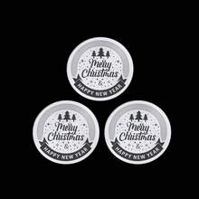 3 Pieces Merry Christmas Acrylic Cupcake Toppers Acrylic Mirror Disc Xmas Cupcake Decorations For Christmas New Year Party Supplies (Gold & Silver)