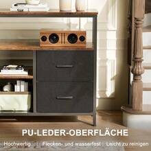Caluself 108cm TV-Schrank-Tigerfellfarbplatte + schwarzer Stoffzug