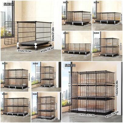 Small Animal Cage, Outdoor Iron Cage, Home Use Poultry Cage For Raising Chickens, Rabbits, Geese, Ducks With Tray