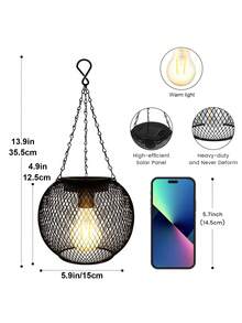Đèn LED năng lượng mặt trời ngoài trời, đèn năng lượng mặt trời nâng cấp để trang trí ngoài trời, đèn treo ngoài trời, đèn năng lượng mặt trời cho sân vườn, hiên nhà, hành lang, vườn cây, sân thượng, bãi cỏ, lối đi 1/2 chiếc, 4 mùa - màu đen - Xem 10