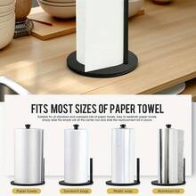 Soporte para toallas de papel de acero inoxidable resistente, estante para toallas de papel de encimera con base antideslizante con peso, diseño móvil para cocina y baño, organizador de cocina - Multicolor - Ver 7