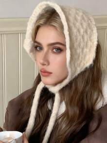 1个冬季耳套，针织耳套，保暖防风可折叠耳套，冬季耳罩配件 - 彩色 - 查看 1