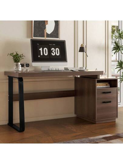 Moderne Minimalist Bureau Measuring 135 54 Cm, MDF Desktop Surface High Quality Steel Tubing, Load Capacity Multifunctional Storage Silent Drawer, Filing Cabinet view 8