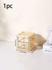 1pc 2/3/4/5 Drawer Transparent Plastic Desktop Storage Box, Office Supplies, Cosmetics, Jewelry Organizer With Drawers, Stackable Desk Organizer Cabinet - Multicolor - View 3