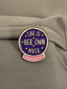 2pcs I CREATE MY OWN FUTURE Magic Ball Enamel Needle Inspirational Dream Brooch Clothes Collar Badge Jewelry Gift For Friends - Multicolor - View 9