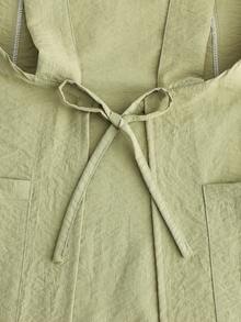 1件装可调节纯色弹力带无袖围裙，适合居家厨房烹饪，男女皆宜，简约设计 - 彩色 - 查看 7