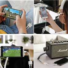 2-In-1 Lightning Charger Cable Adapter, Earphone Jack Cable Adapter, Headphone Adapter, Separate Audio And Charging Converter Dual Lightning Converter For IPhone 14/13/12/11/XS/XS Max/XR/X/8/8Plus/7/7Plus/IPad - White - View 10